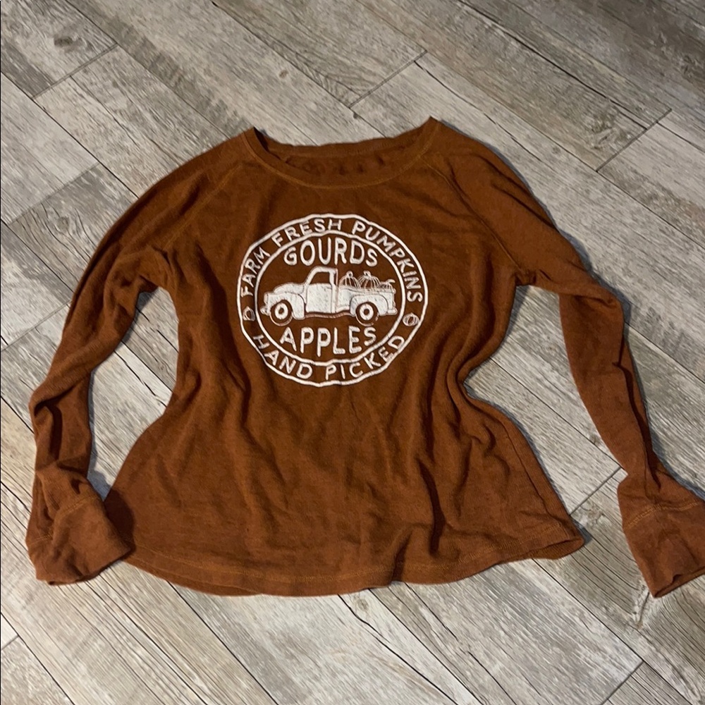 Women's Brown Graphic Top